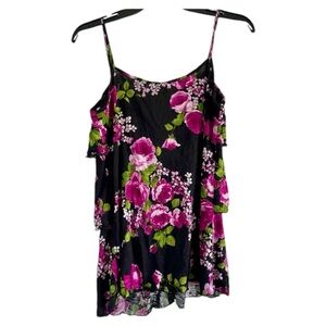 (NWT) JULIE’S CLOSET Women’s Black Floral SpaghettiStraps Lightweight Tank-SizeM